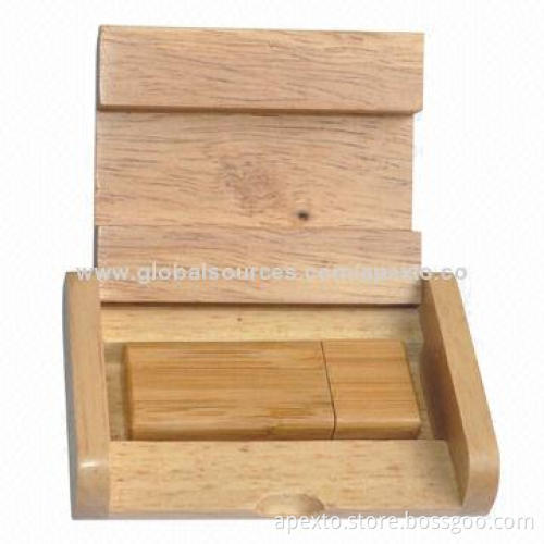 Wooden USB Flash Drive with wooden package, with Auto-run, Space Partition and Password Protection